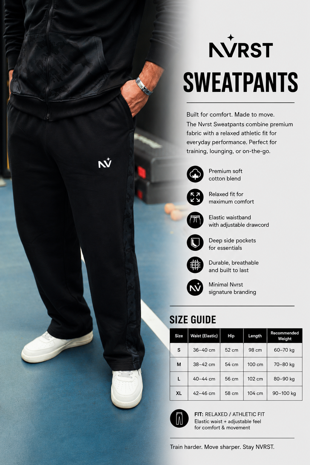 NVRST Black Sweatpants