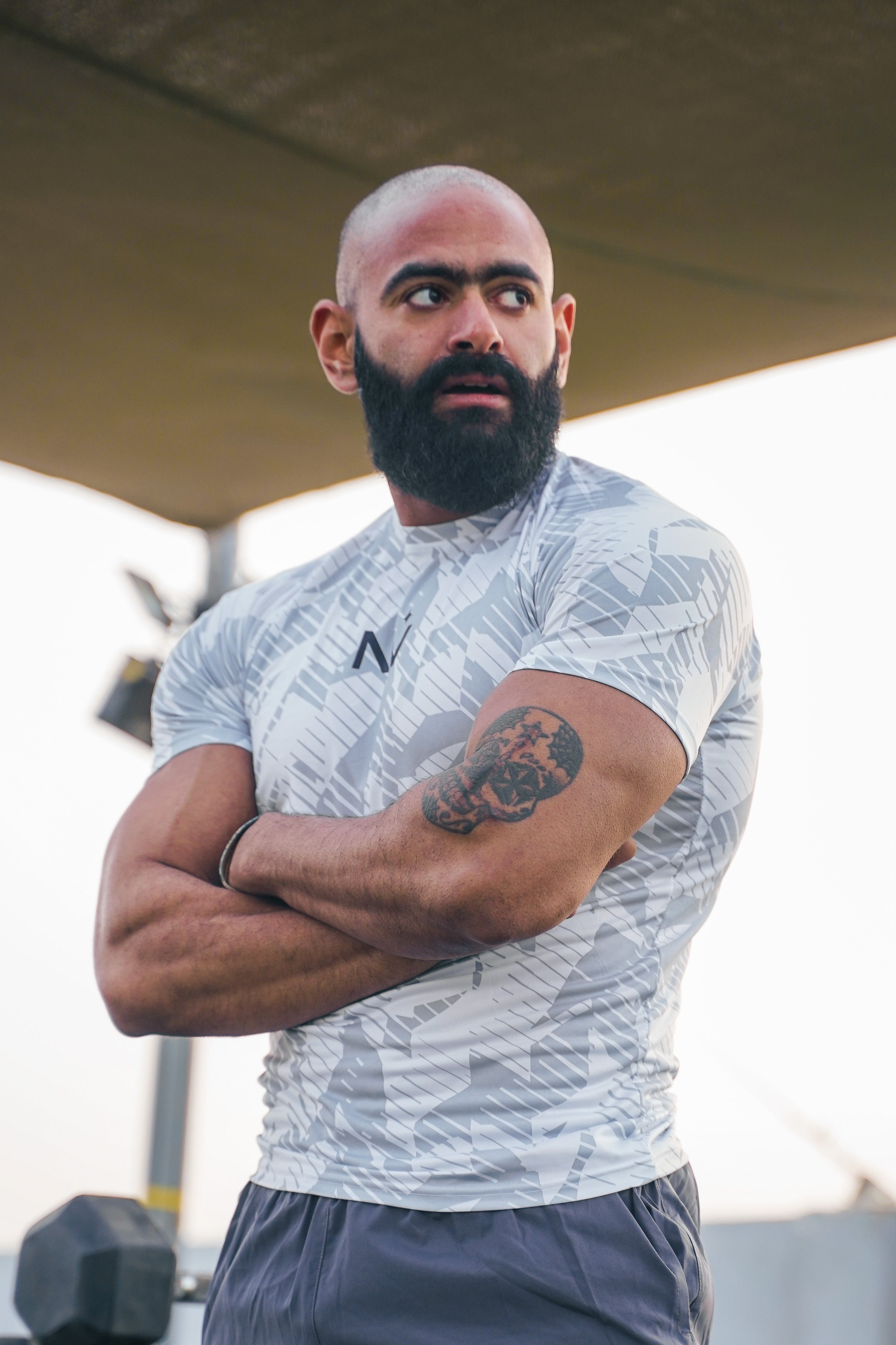 NVRST White Camo Compression T-Shirt