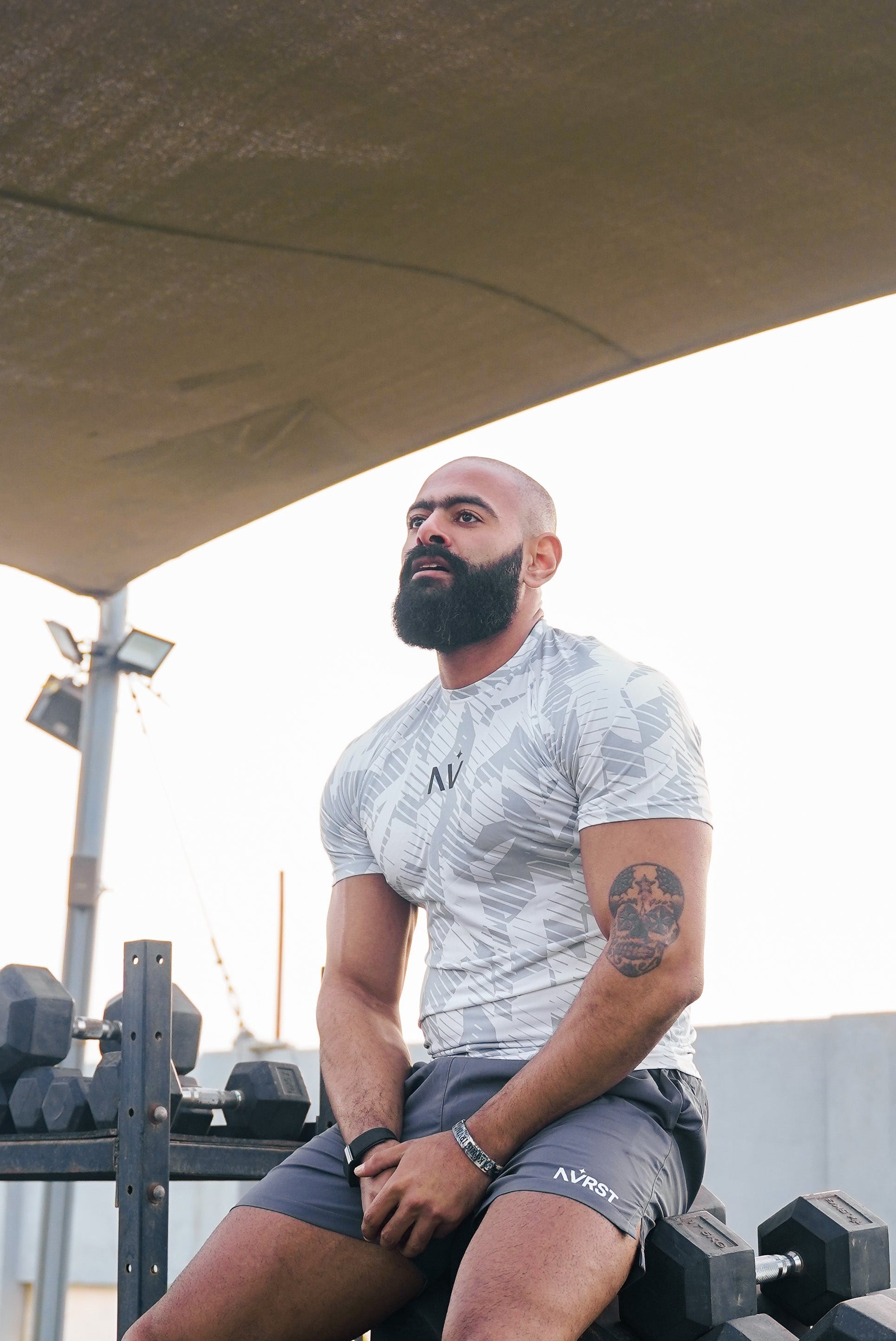 NVRST White Camo Compression T-Shirt