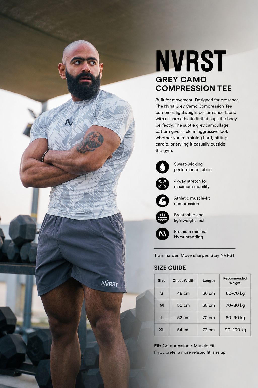 NVRST White Camo Compression T-Shirt